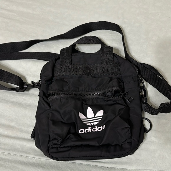 adidas Originals Micro Backpack Small Mini Travel Bag, Black/White, One Size - Picture 1 of 4
